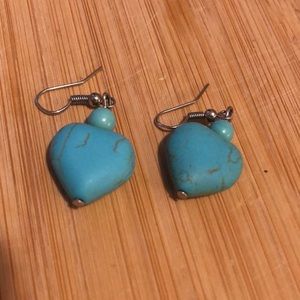 Blue heart earrings 0.5”